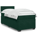 Giroletto a Molle con Materasso Verde Scuro 80x200 cm Velluto