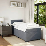 Giroletto a Molle con Materasso Grigio Scuro 80x200 cm Velluto