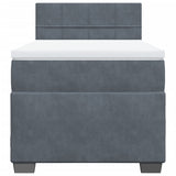 Giroletto a Molle con Materasso Grigio Scuro 80x200 cm Velluto