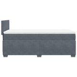 Giroletto a Molle con Materasso Grigio Scuro 80x200 cm Velluto