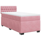 Giroletto a Molle con Materasso Rosa 80x200 cm in Velluto