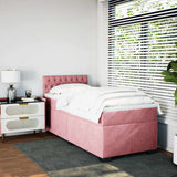 Giroletto a Molle con Materasso Rosa 80x200 cm in Velluto