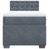 Giroletto a Molle con Materasso Grigio Scuro 80x200 cm Velluto