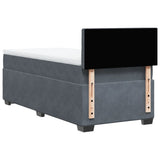 Giroletto a Molle con Materasso Grigio Scuro 80x200 cm Velluto