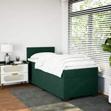 Giroletto a Molle con Materasso Verde Scuro 100x200 cm Velluto