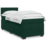 Giroletto a Molle con Materasso Verde Scuro 100x200 cm Velluto