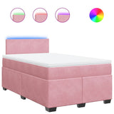 Giroletto a Molle con Materasso Rosa 120x190 cm in Velluto