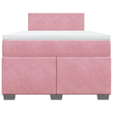 Giroletto a Molle con Materasso Rosa 120x190 cm in Velluto