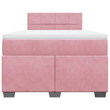 Giroletto a Molle con Materasso Rosa 120x190 cm in Velluto
