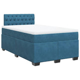 Giroletto a Molle con Materasso Blu 120x190 cm in Velluto