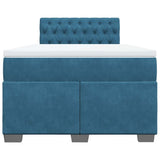 Giroletto a Molle con Materasso Blu 120x190 cm in Velluto