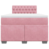 Giroletto a Molle con Materasso Rosa 120x190 cm in Velluto