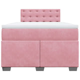 Giroletto a Molle con Materasso Rosa 120x190 cm in Velluto