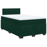 Giroletto a Molle con Materasso Verde Scuro 120x200 cm Velluto