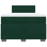 Giroletto a Molle con Materasso Verde Scuro 120x200 cm Velluto