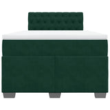 Giroletto a Molle con Materasso Verde Scuro 120x200 cm Velluto