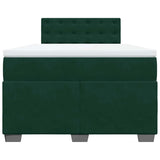 Giroletto a Molle con Materasso Verde Scuro 120x200 cm Velluto