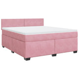 Giroletto a Molle con Materasso Rosa 180x200 cm in Velluto