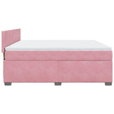 Giroletto a Molle con Materasso Rosa 180x200 cm in Velluto
