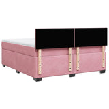 Giroletto a Molle con Materasso Rosa 180x200 cm in Velluto