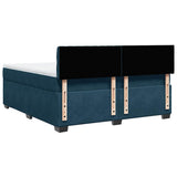 Giroletto a Molle con Materasso Blu 180x200 cm in Velluto