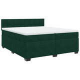 Giroletto a Molle con Materasso Verde Scuro 200x200 cm Velluto
