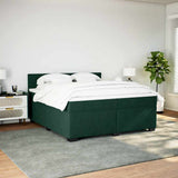 Giroletto a Molle con Materasso Verde Scuro 200x200 cm Velluto