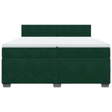 Giroletto a Molle con Materasso Verde Scuro 200x200 cm Velluto