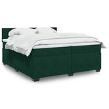 Giroletto a Molle con Materasso Verde Scuro 200x200 cm Velluto