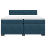 Giroletto a Molle con Materasso Blu 200x200 cm in Velluto