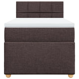 Giroletto a Molle con Materasso Marrone Scuro 80x200 cm Tessuto