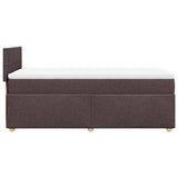 Giroletto a Molle con Materasso Marrone Scuro 80x200 cm Tessuto