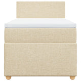 Giroletto a Molle con Materasso Crema 90x190 cm in Tessuto