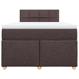 Giroletto a Molle con Materasso Marrone Scuro 120x190cm Tessuto