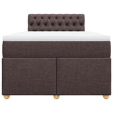 Giroletto a Molle con Materasso Marrone Scuro 120x190cm Tessuto