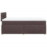 Giroletto a Molle con Materasso Marrone Scuro 120x190cm Tessuto
