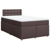 Giroletto a Molle con Materasso Marrone Scuro 120x200cm Tessuto