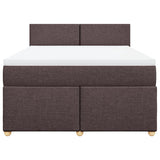 Giroletto a Molle con Materasso Marrone Scuro 140x190cm Tessuto
