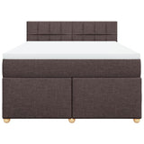 Giroletto a Molle con Materasso Marrone Scuro 140x190cm Tessuto