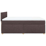 Giroletto a Molle con Materasso Marrone Scuro 140x190cm Tessuto