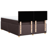 Giroletto a Molle con Materasso Marrone Scuro 140x190cm Tessuto