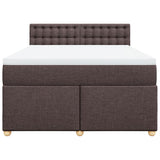 Giroletto a Molle con Materasso Marrone Scuro 140x190cm Tessuto