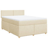 Giroletto a Molle con Materasso Crema 140x200 cm in Tessuto