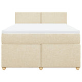 Giroletto a Molle con Materasso Crema 140x200 cm in Tessuto