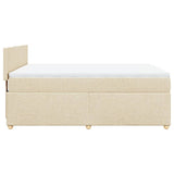 Giroletto a Molle con Materasso Crema 140x200 cm in Tessuto