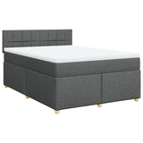 Giroletto a Molle con Materasso Grigio Scuro 140x200cm Tessuto