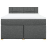 Giroletto a Molle con Materasso Grigio Scuro 140x200cm Tessuto