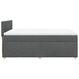 Giroletto a Molle con Materasso Grigio Scuro 140x200cm Tessuto