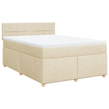 Giroletto a Molle con Materasso Crema 140x200 cm in Tessuto