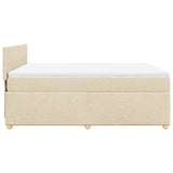 Giroletto a Molle con Materasso Crema 140x200 cm in Tessuto